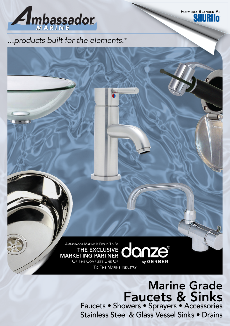 Ambassador Marine — products built for the elements. Marine grade faucets and sinks, formerly branded as SHURflo